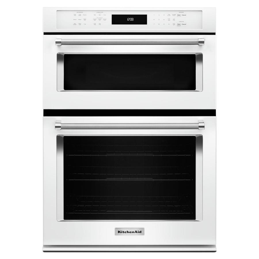 KitchenAid - 5.7 cu. ft Combination Wall Oven in White - KOCE507EWH