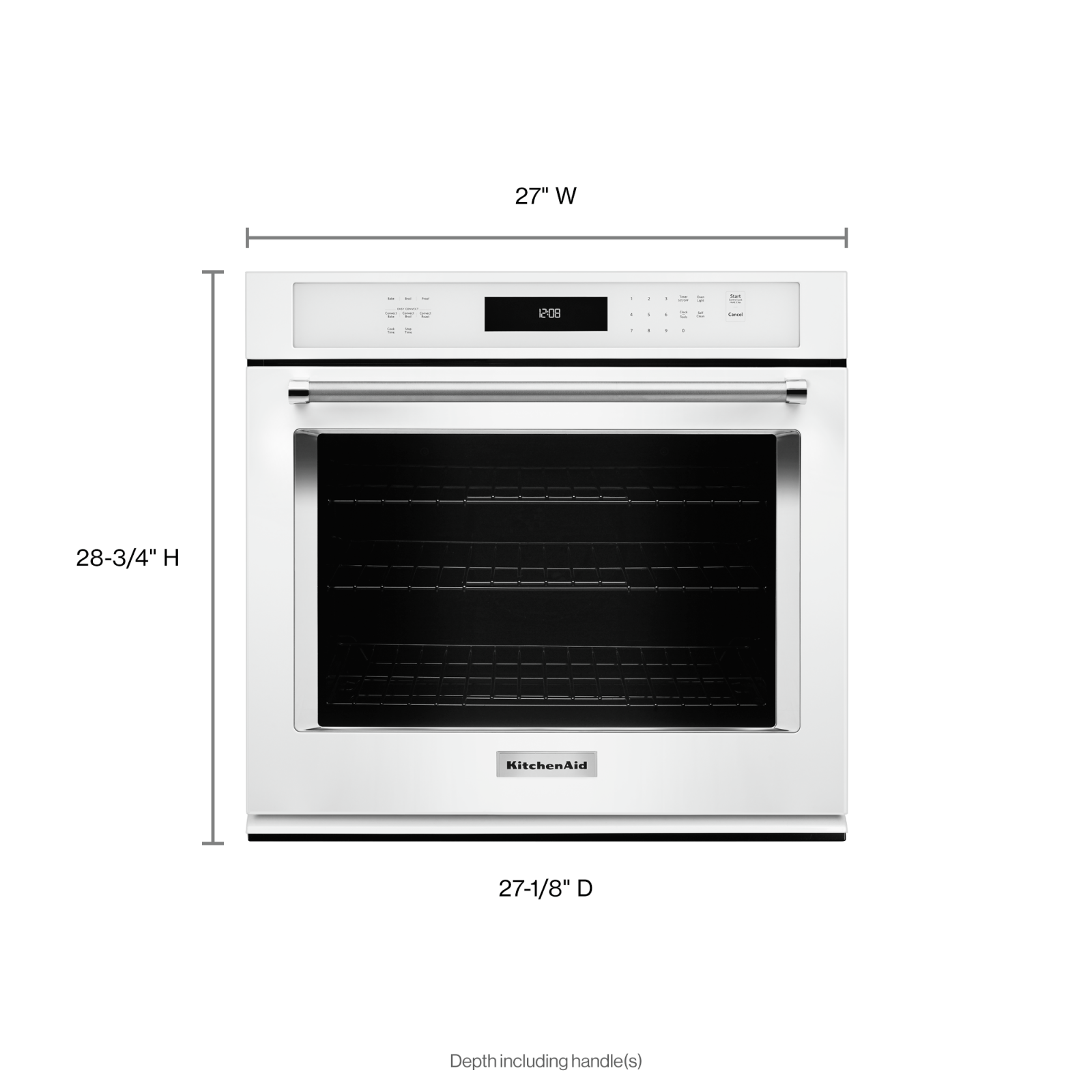 KitchenAid - 4.3 cu. ft Single Wall Oven in White - KOSE507EWH