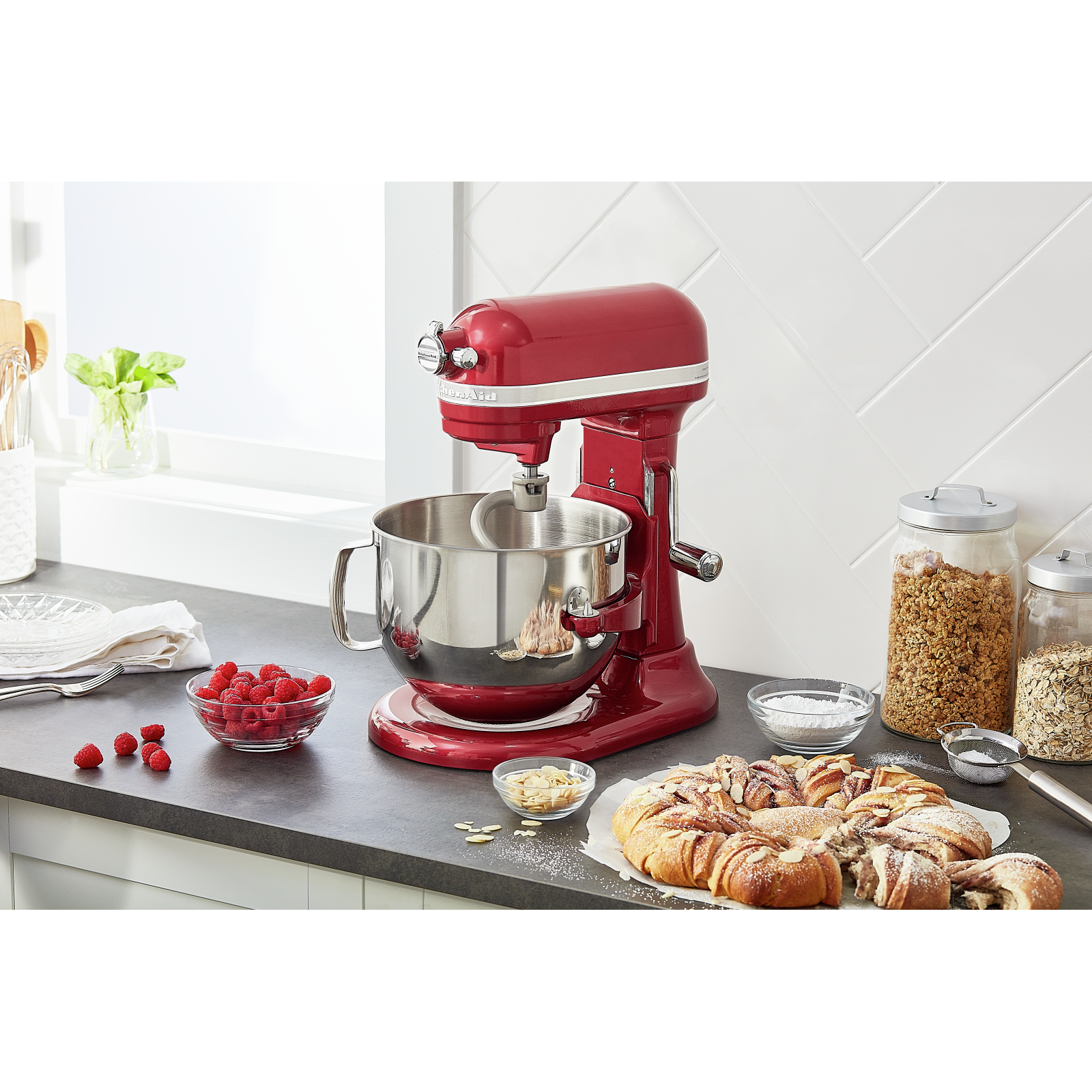 KitchenAid Professional 6500 Design Series KSM6521XCA - Kitchen machine -  candy apple red 