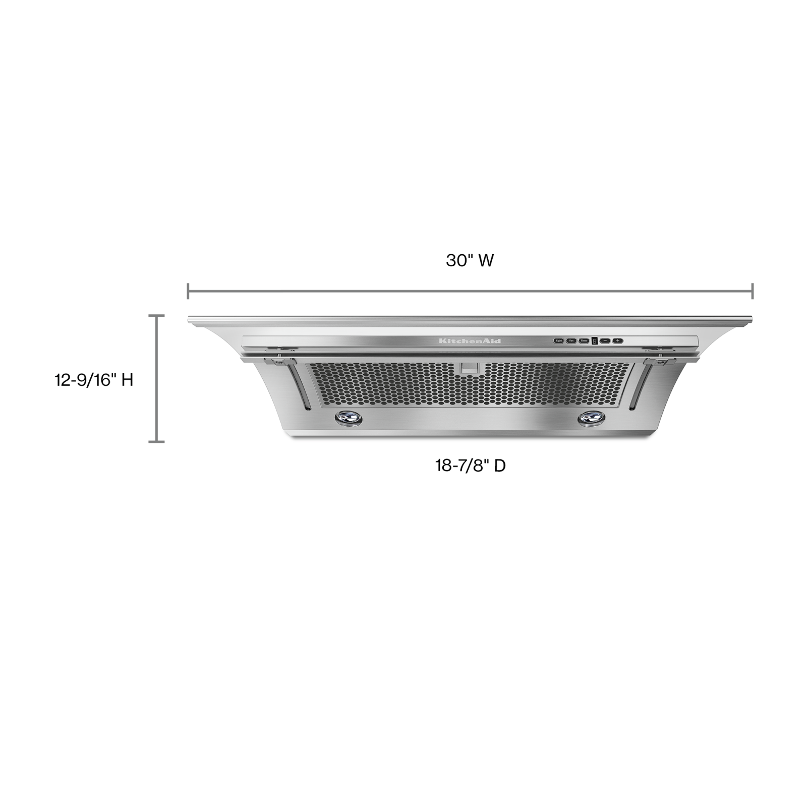 KitchenAid - 30 Inch 400 CFM Under Cabinet Range Vent in Stainless - K