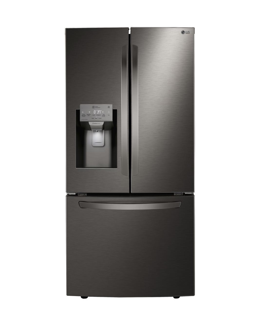 LG - 32.8 Inch 24.5 cu. ft French Door Refrigerator in Black Stainless