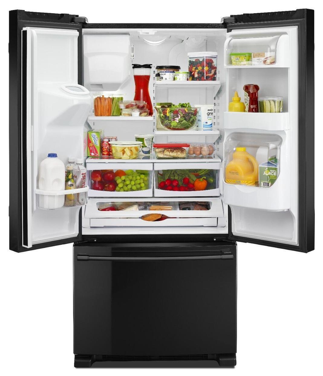 Maytag - 32.625 Inch 22 cu. ft French Door Refrigerator in Black - MFI2269FRB