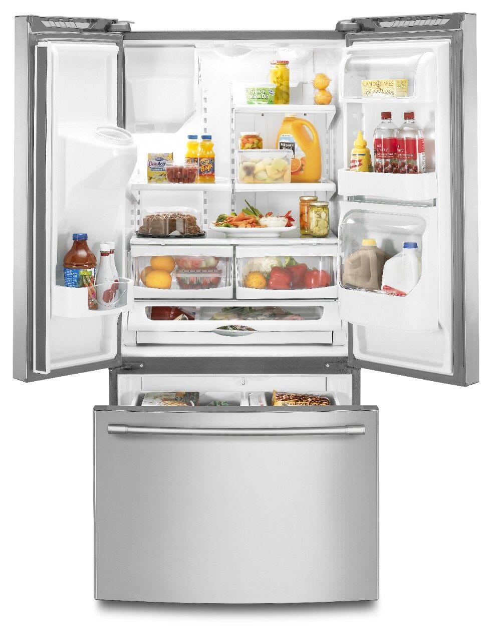 Maytag - 32.63 Inch 21.71 cu. ft French Door Refrigerator in Stainless - MFI2269FRZ