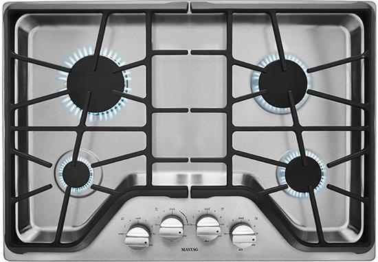 Maytag - 30 Inch Gas Cooktop in Stainless - MGC9530DS