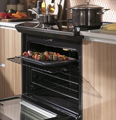 ge profile black stainless range