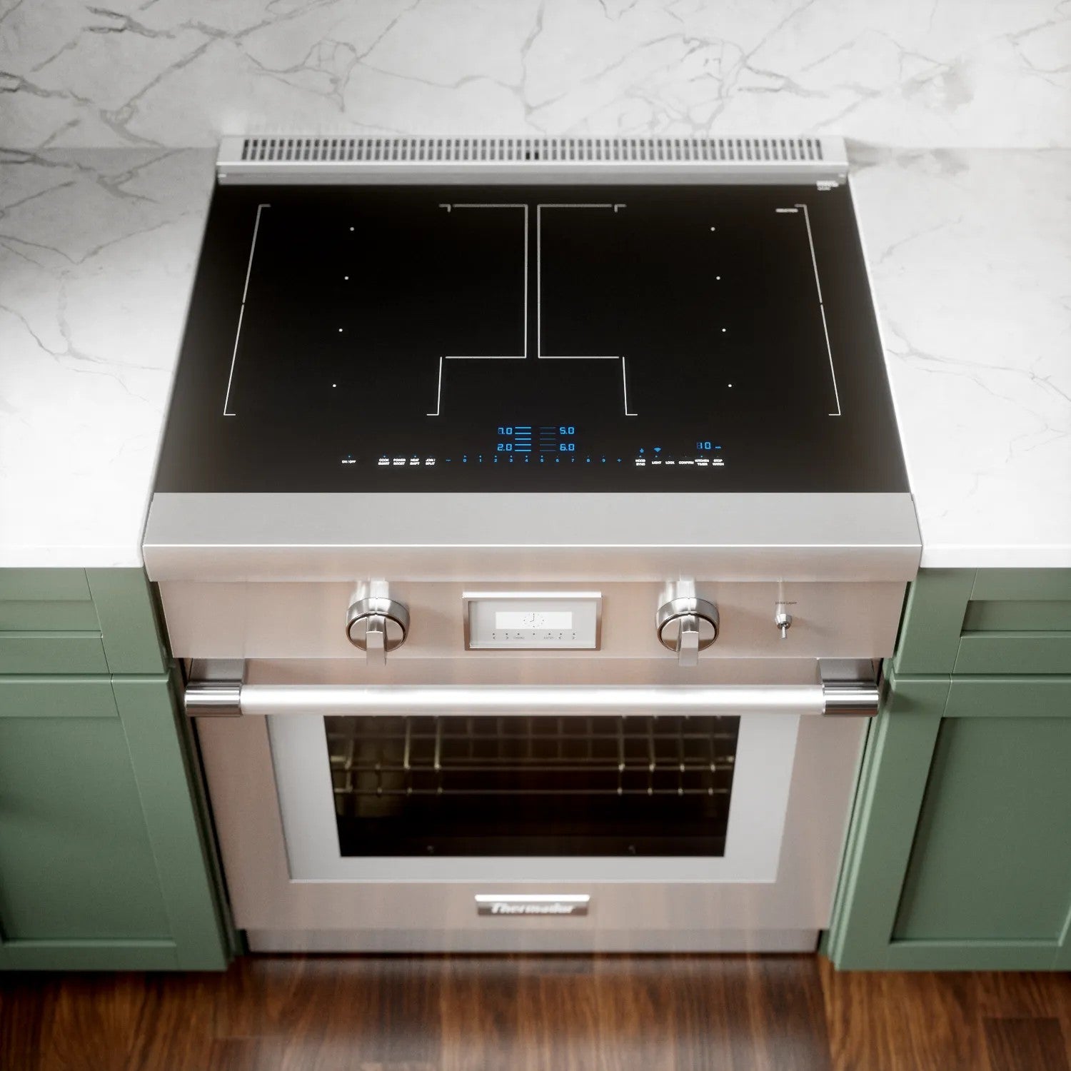 Thermador - 4.4 cu. ft  Induction Range in Stainless - PRI30LBHC