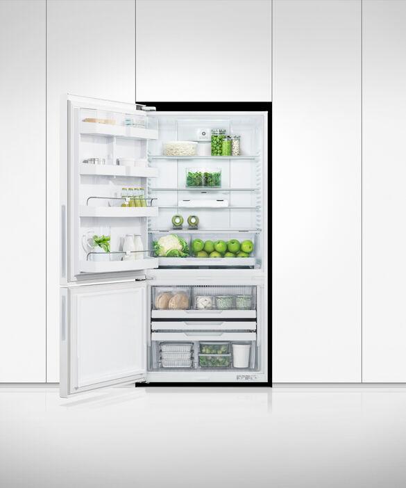 Fisher Paykel - 31.125 Inch 17.5 cu. ft Built In / Integrated Bottom Mount Refrigerator in White - RF170BLPW6 N