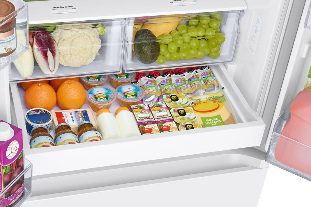 Samsung - 29.8 Inch 22.1 cu. ft French Door Refrigerator in White - RF22A4111WW