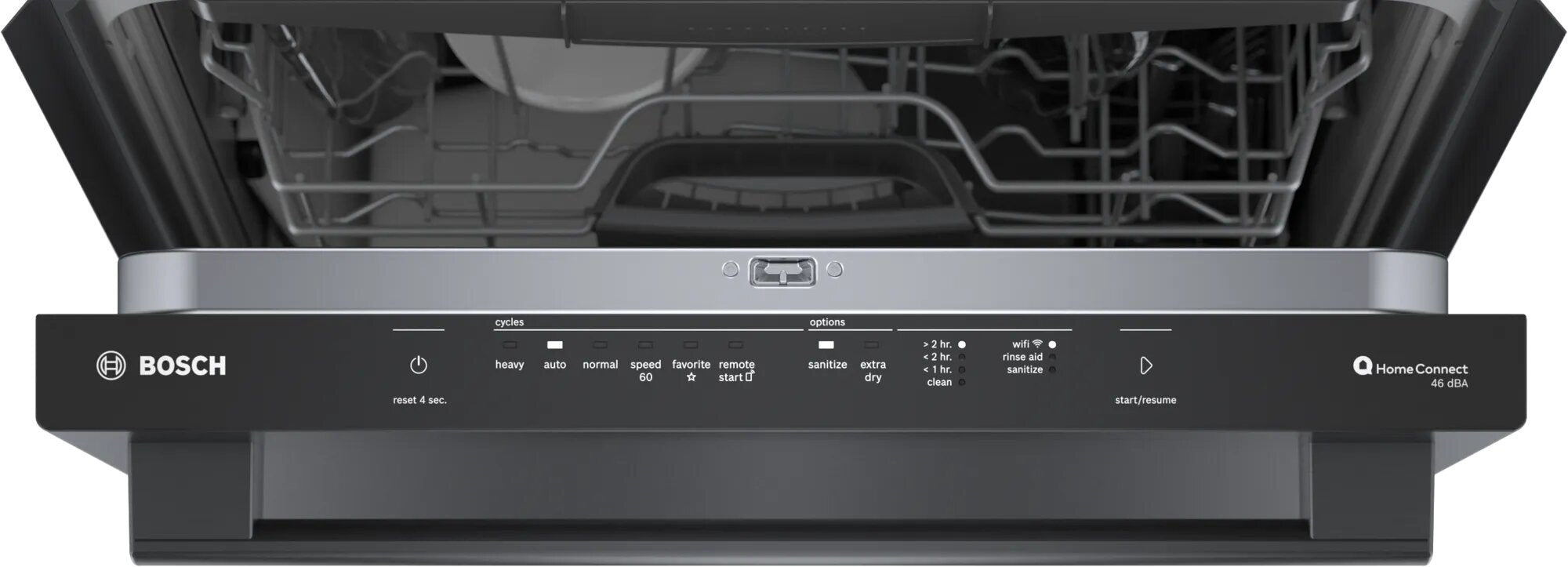 Bosch 46 dBA Built In Dishwasher in Black Stainless SHX5AEM4N