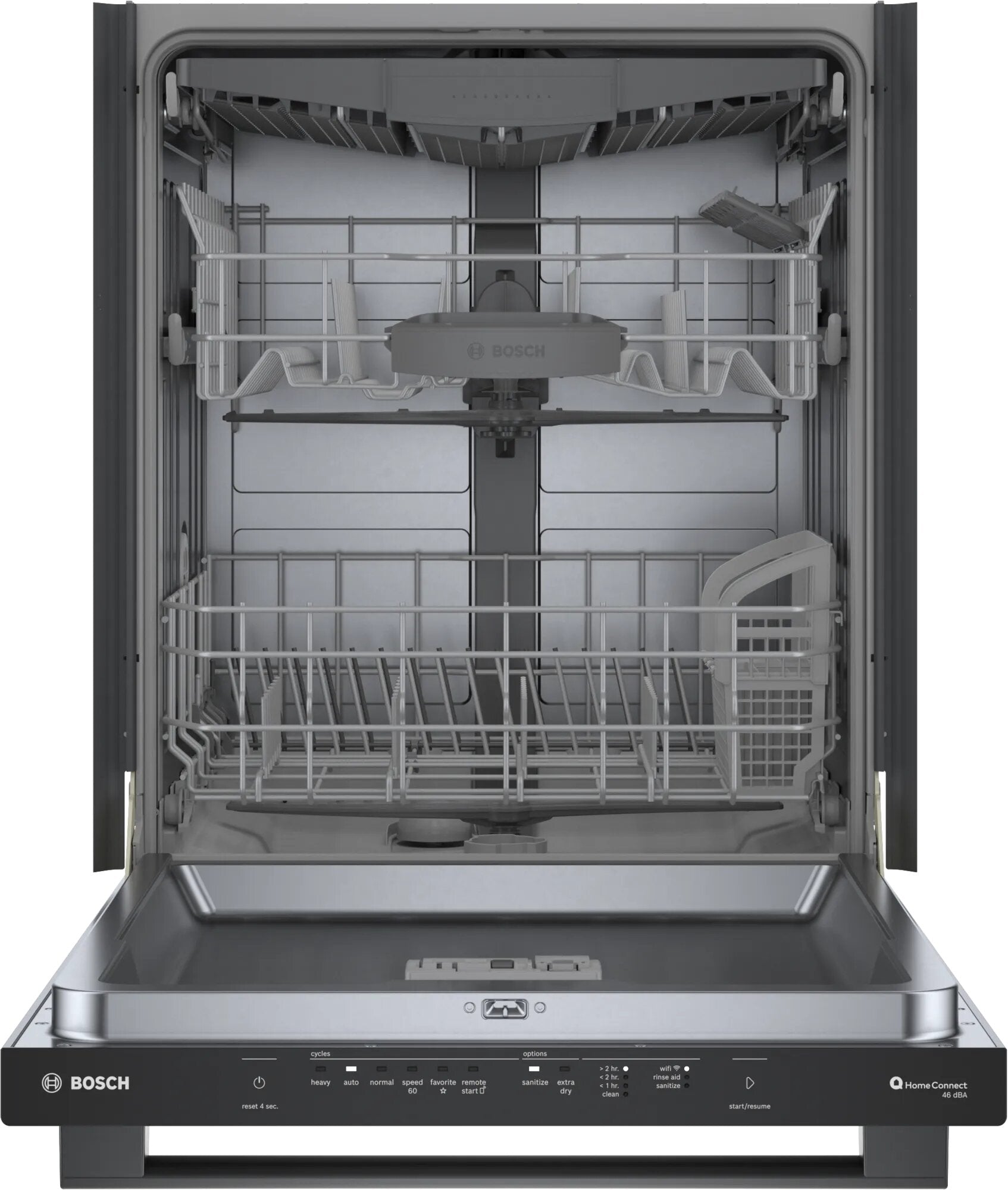 Bosch 46 dBA Built In Dishwasher in Black Stainless SHX5AEM4N