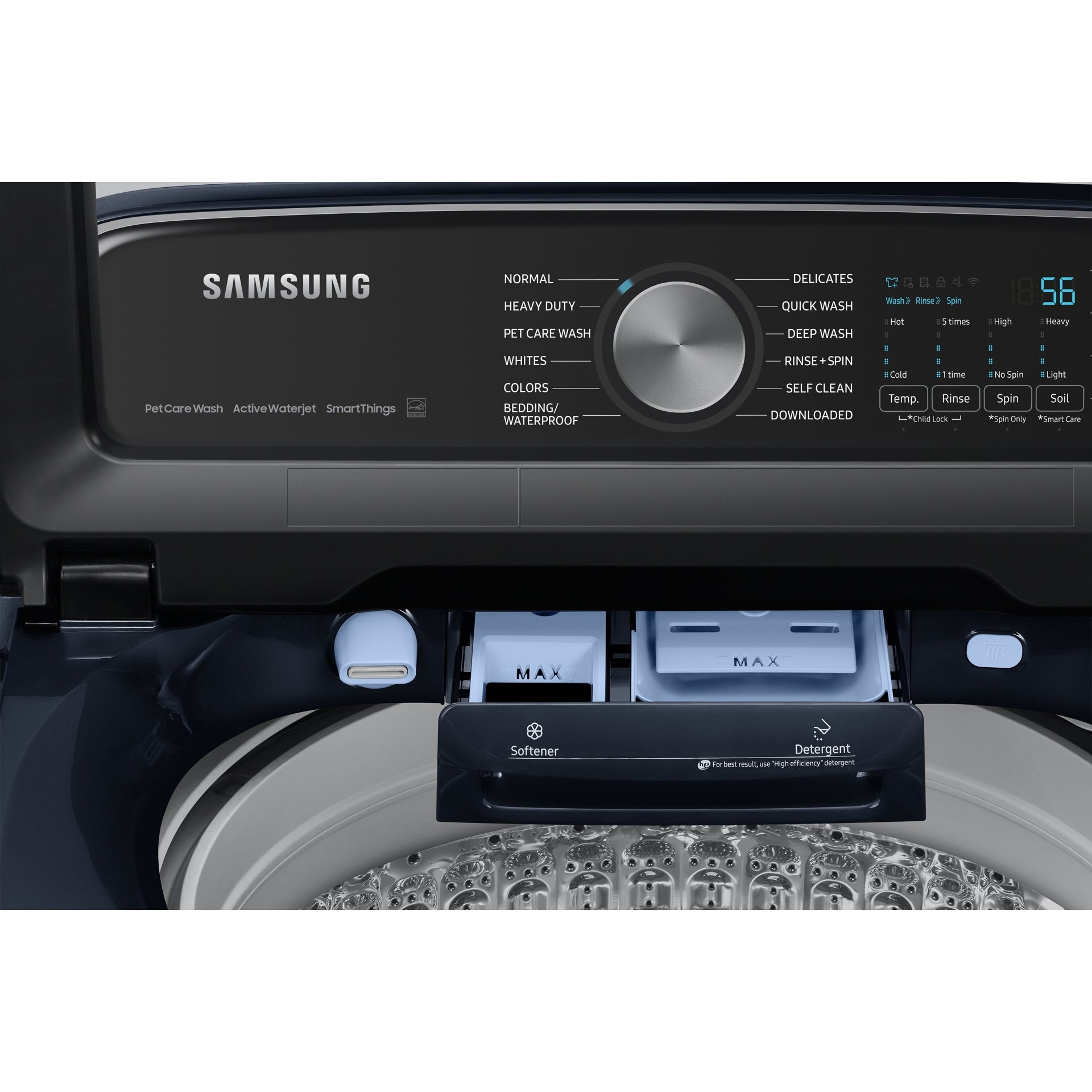 Samsung - 6.2 cu. Ft  Top Load Washer in Navy - WA54CG7105ADUS