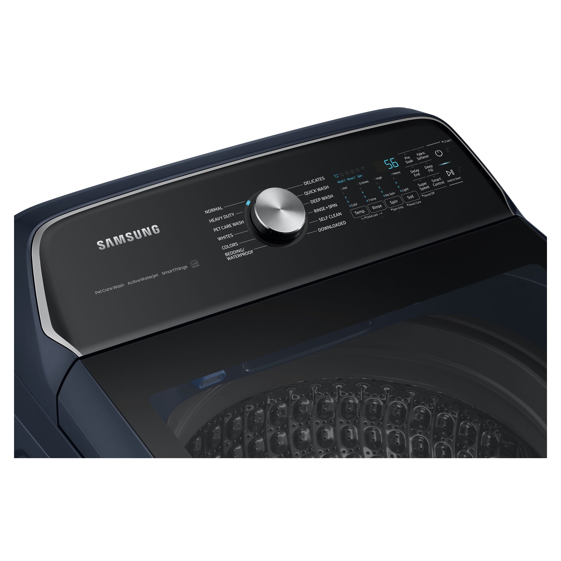 Samsung - 6.2 cu. Ft  Top Load Washer in Navy - WA54CG7105ADUS