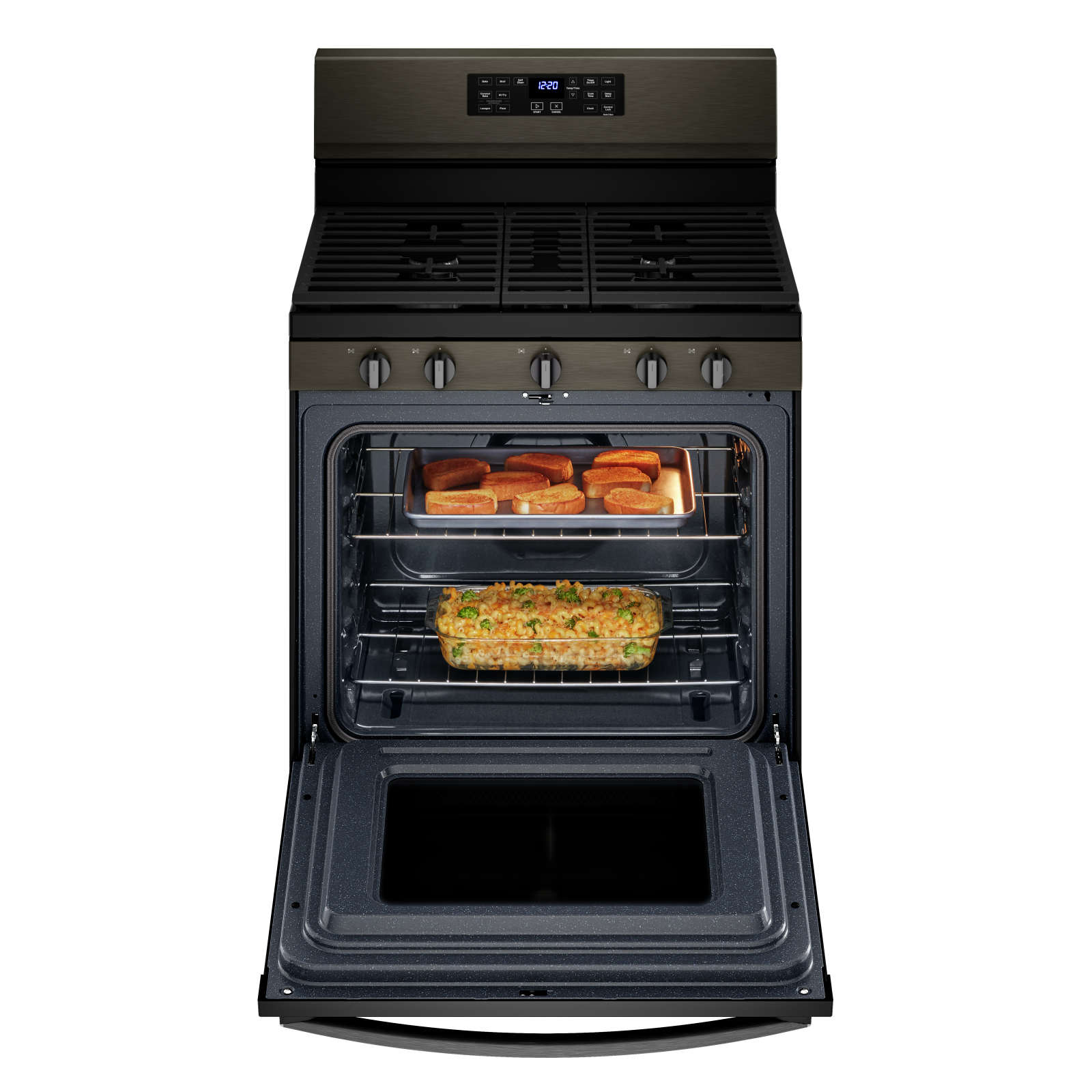 Whirlpool - 5 cu. ft  Gas Range in Black Stainless - WFG550S0LV