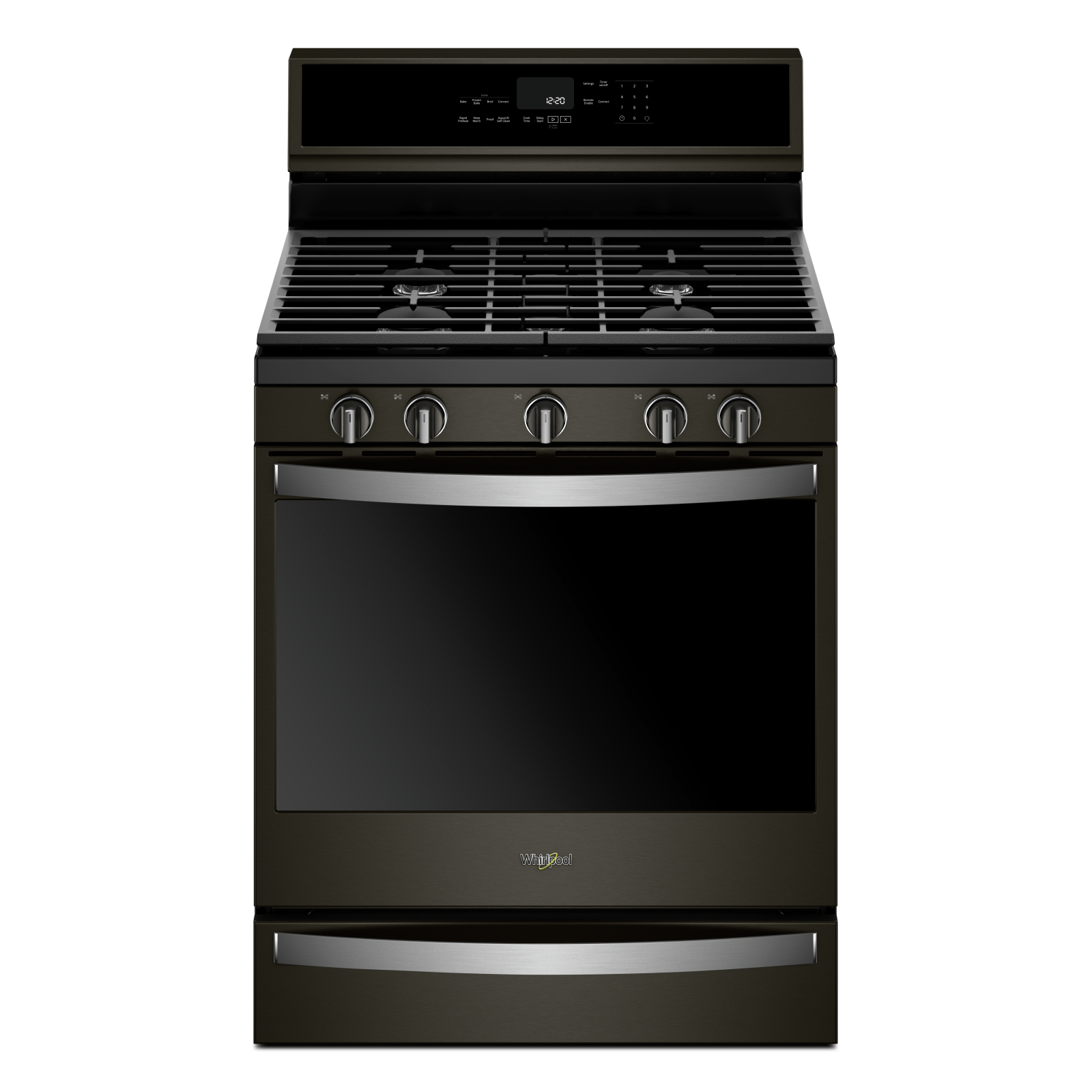 Whirlpool - 5.8 cu. ft  Gas Range in Black Stainless - WFG975H0HV