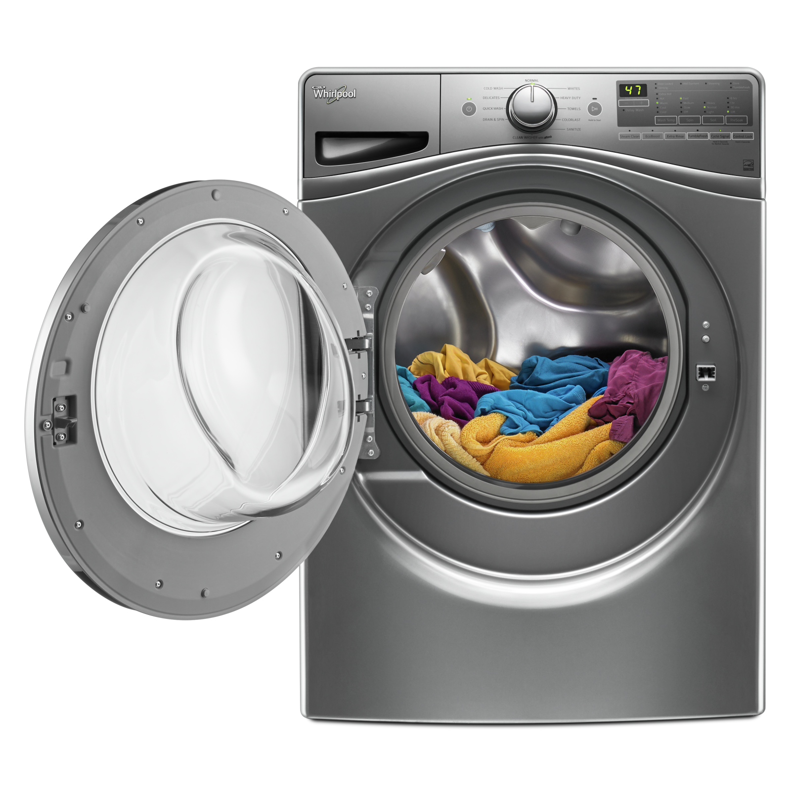 Whirlpool - 4.5 cu. Ft  Front Load Washer in Silver - WFW85HEFC