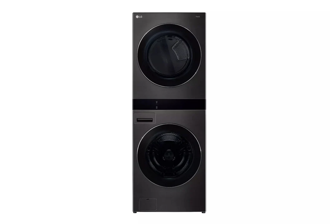 LG - Washer 5.0 cu. & Dryer 7.4 cu. Ft  Front Load WashTower in Black Stainless - WKEX300HBA
