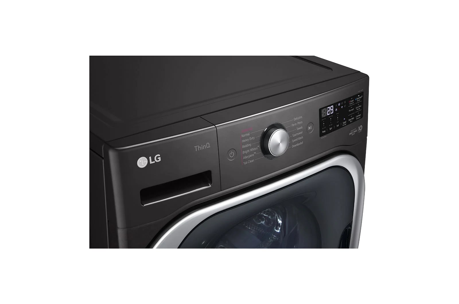 LG - 6 cu. Ft  Front Load Washer in Black Stainless - WM8900HBA