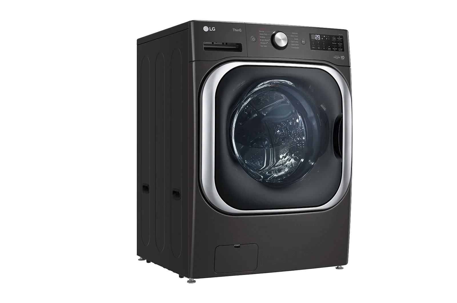 LG - 6 cu. Ft  Front Load Washer in Black Stainless - WM8900HBA