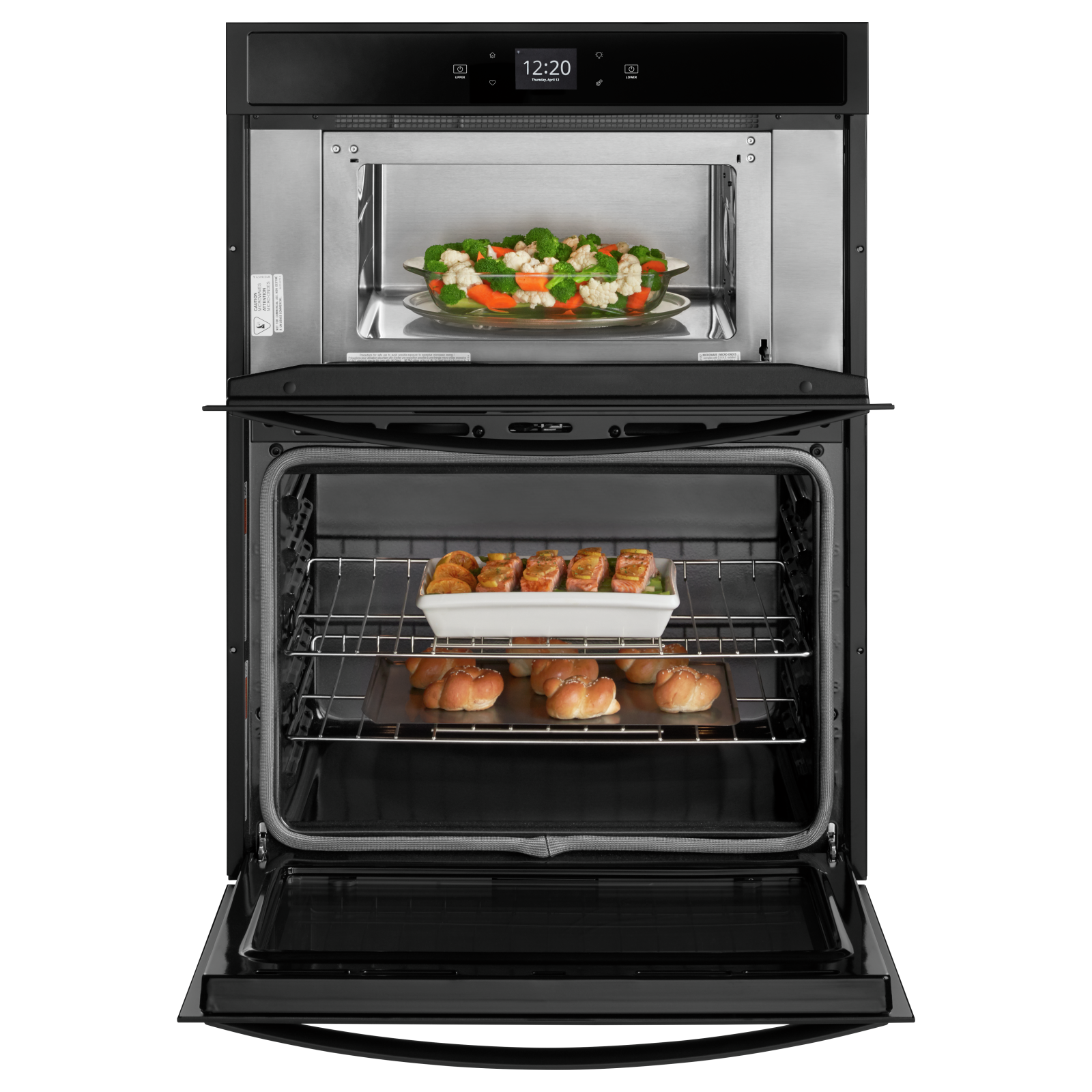 Whirlpool - 6.4 cu. ft Combination Wall Oven in Black - WOC54EC0HB