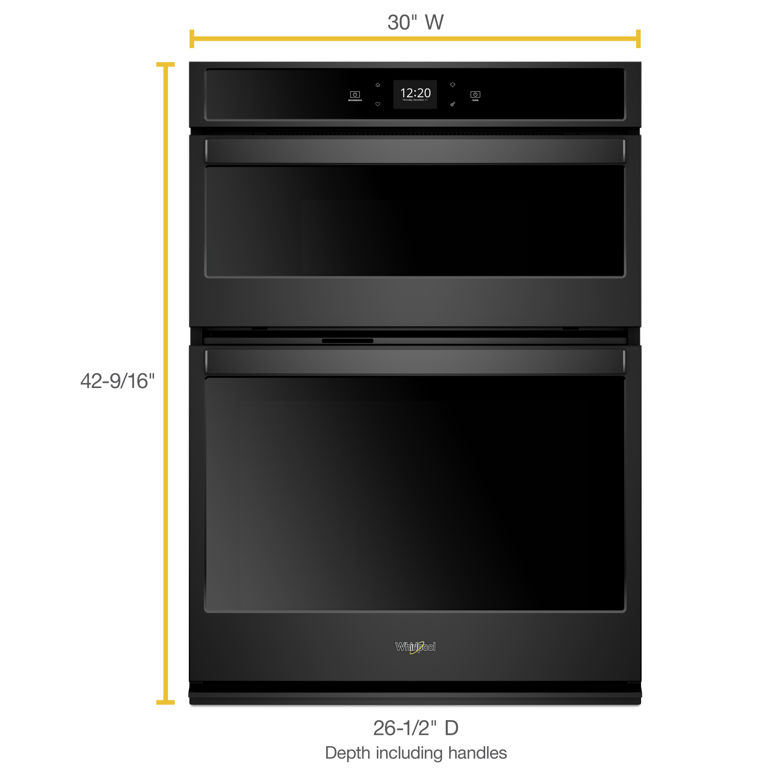 Whirlpool - 6.4 cu. ft Combination Wall Oven in Black - WOC54EC0HB