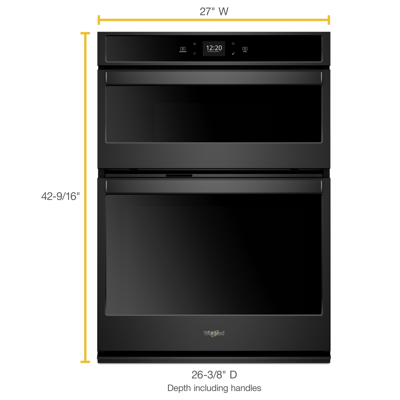 Whirlpool - 5.7 cu. ft Combination Wall Oven in Black - WOC54EC7HB