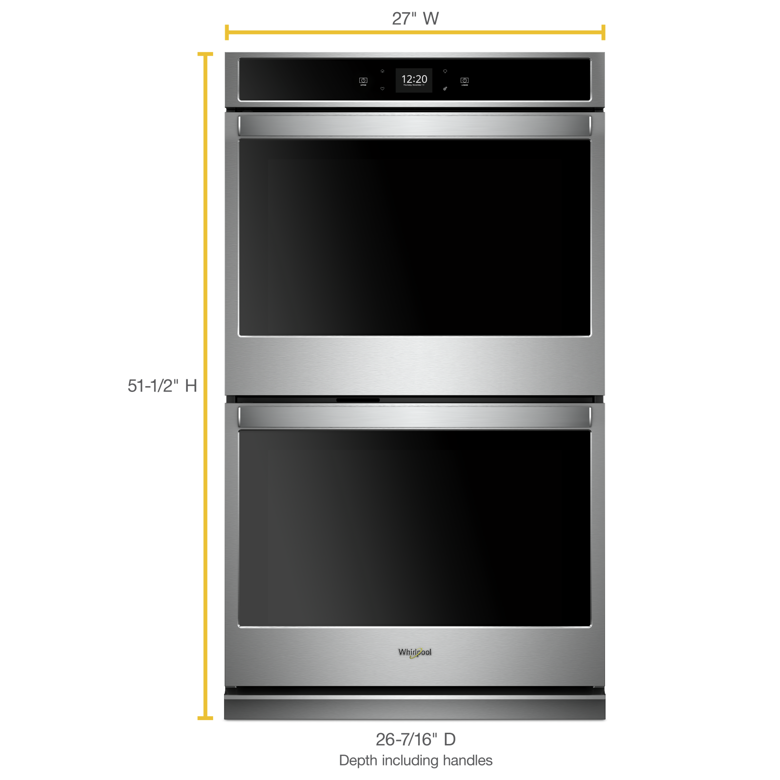 Whirlpool - 8.6 cu. ft Double Wall Oven in Stainless - WOD51EC7HS