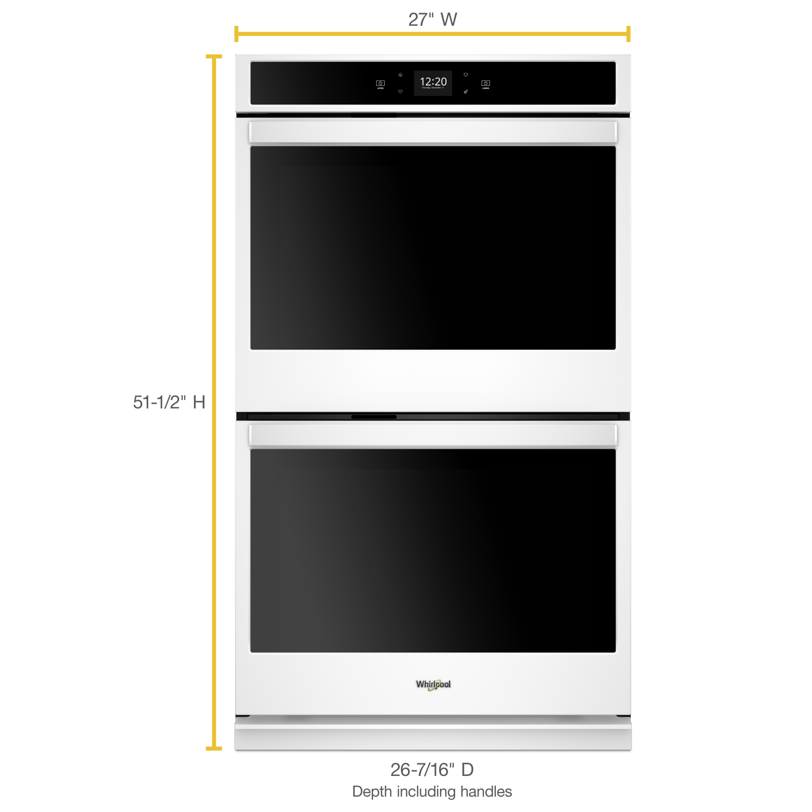 Whirlpool - 8.6 cu. ft Double Wall Oven in White - WOD51EC7HW