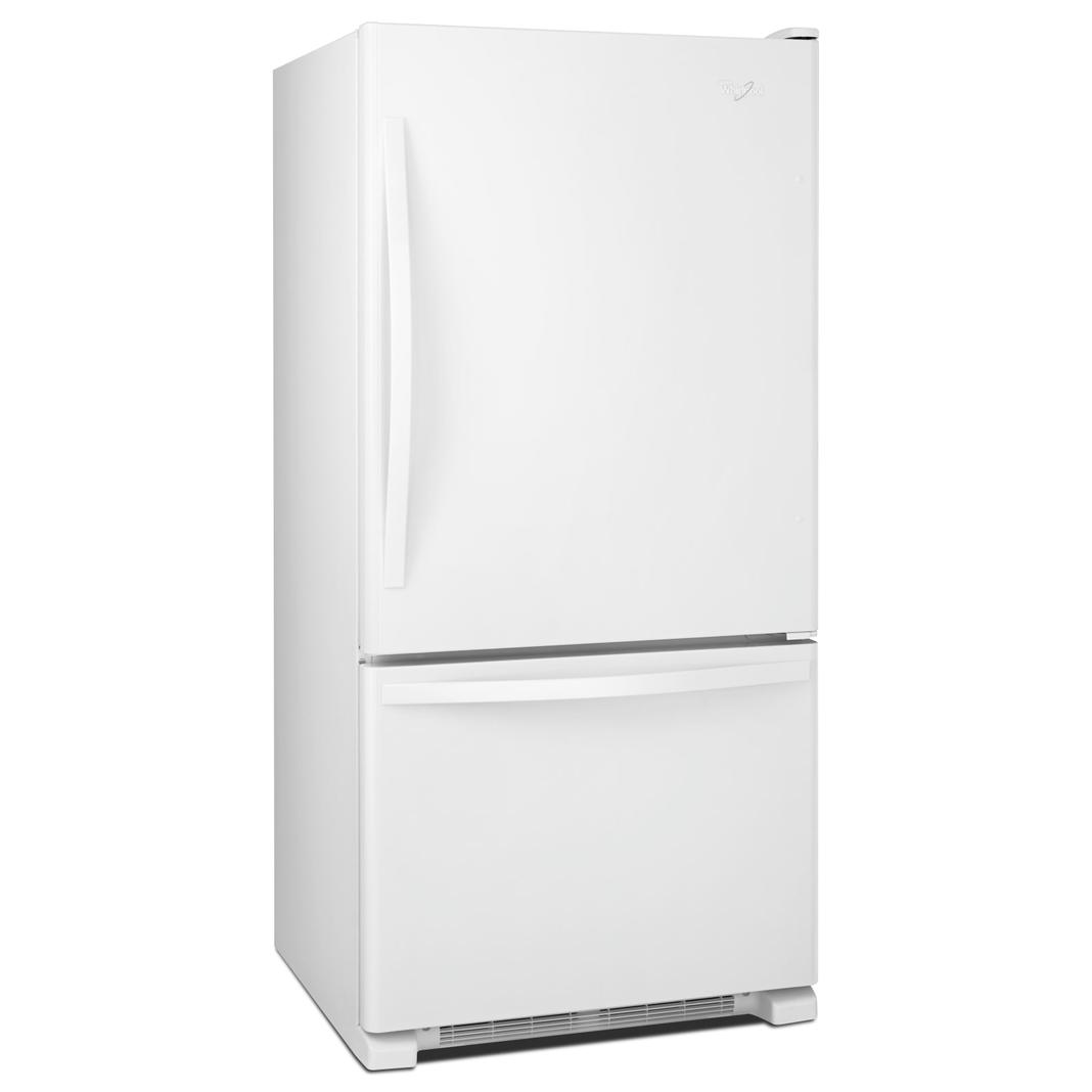 Whirlpool - 32.6 Inch 22.1 cu. ft Bottom Mount Refrigerator in White - WRB322DMBW