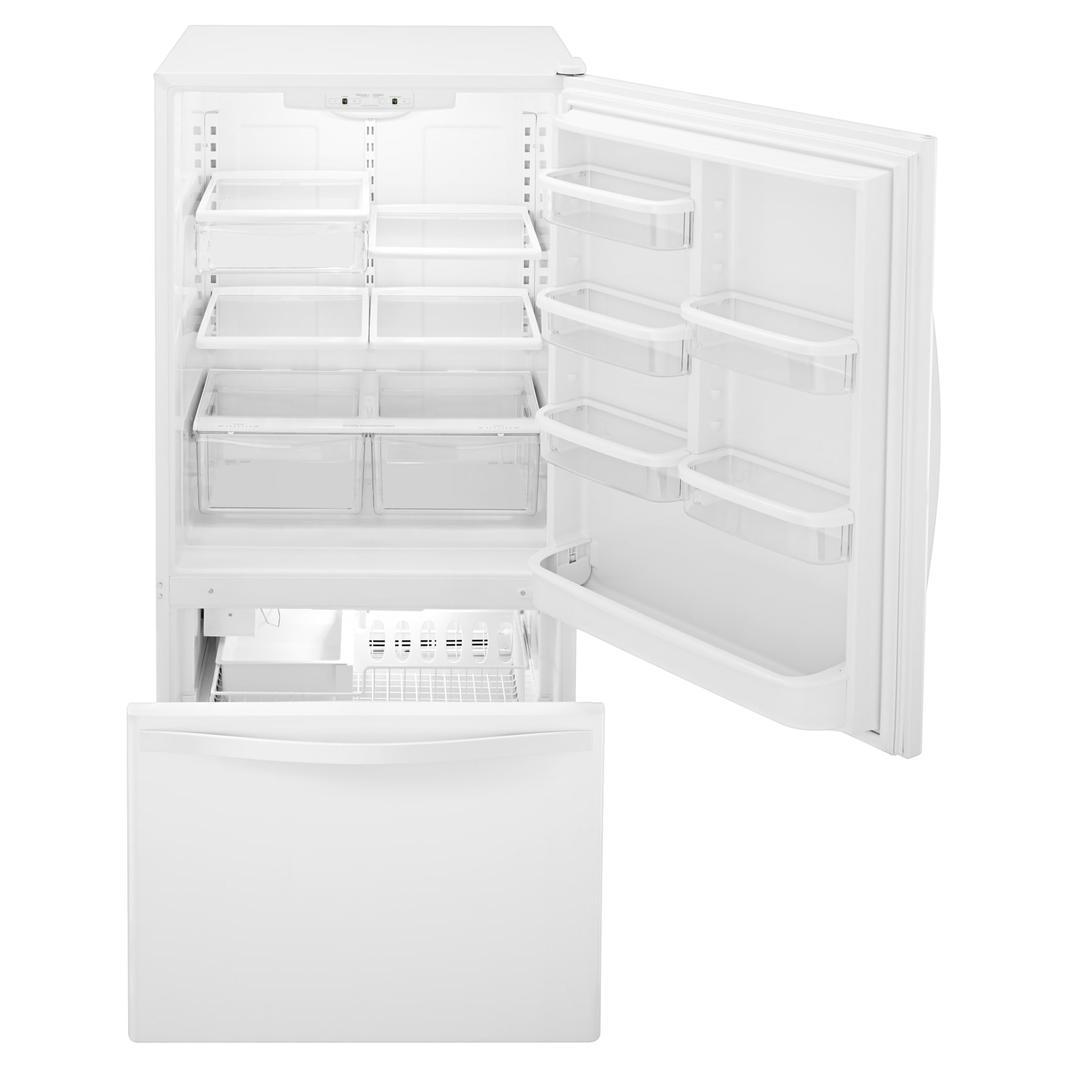 Whirlpool - 32.6 Inch 22.1 cu. ft Bottom Mount Refrigerator in White - WRB322DMBW