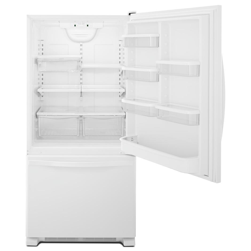 Whirlpool - 32.6 Inch 22.1 cu. ft Bottom Mount Refrigerator in White - WRB322DMBW