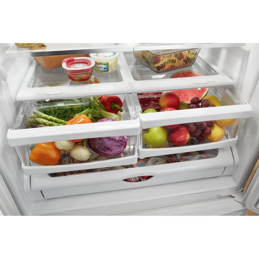 Whirlpool - 32.625 Inch 22.1 cu. ft French Door Refrigerator in Black - WRF532SMHB