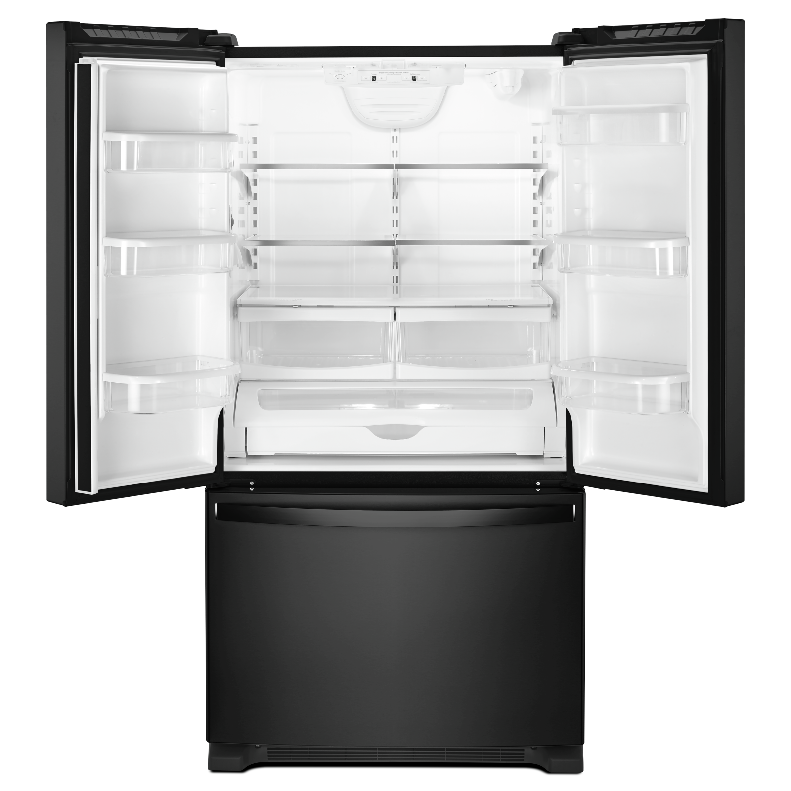 Whirlpool - 35.63 Inch 20 cu. ft French Door Refrigerator in Black - WRF540CWHB