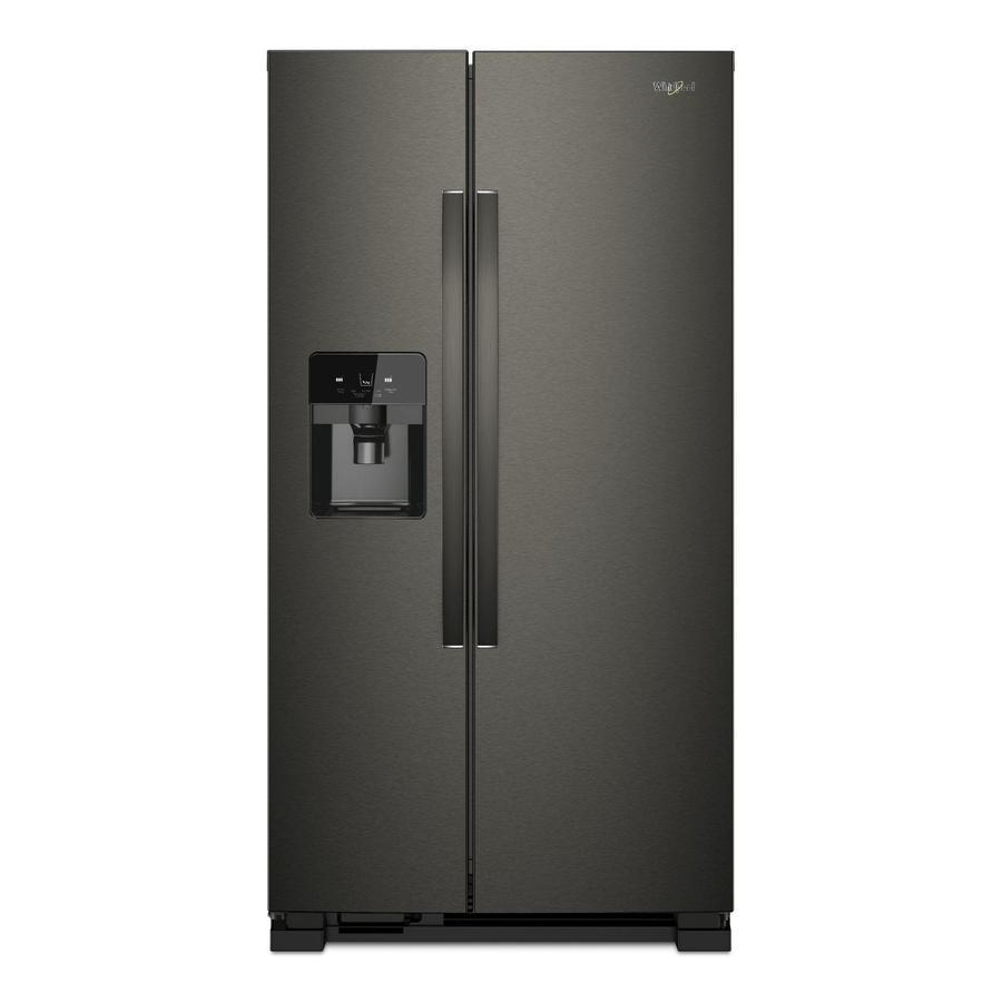 Whirlpool - 35.875 Inch 25 cu. ft Side by Side Refrigerator in Black Stainless - WRS555SIHV
