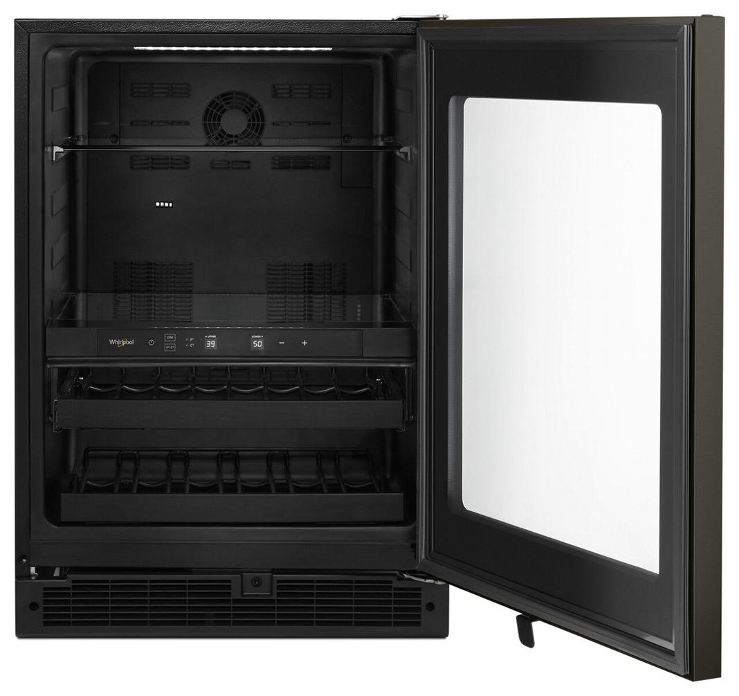 Whirlpool - 23.9 Inch 5.2 cu. ft Mini Fridge Refrigerator in Black Stainless - WUB50X24HV