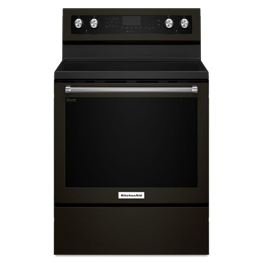 KitchenAid - 6.4 cu. ft  Electric Range in Black Stainless - YKFEG500EBS