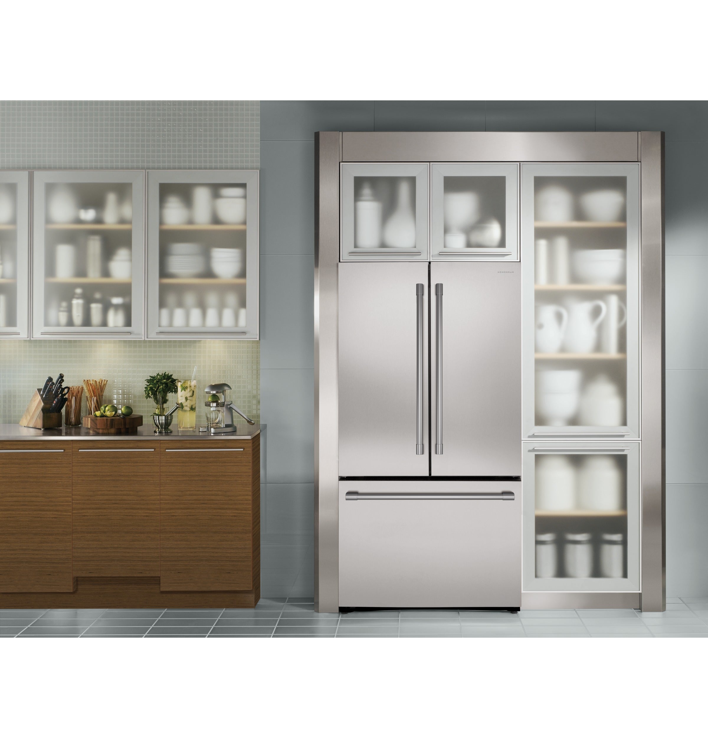 GE Monogram - 36 Inch 23.1 cu. ft French Door All Fridge Refrigerator in Stainless - ZWE23PSNSS